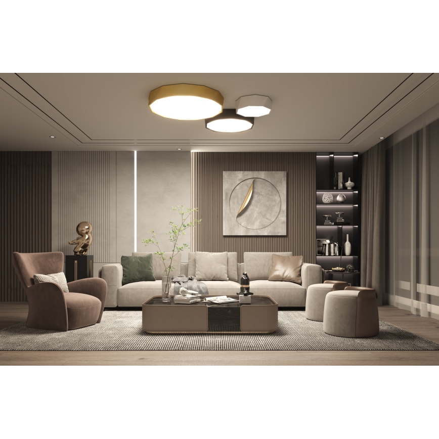 Immax NEO 07130-B60 - LED SMART Himmennettävä kattovalaisin DIAMANTE musta LED/43W/230V + kauko-ohjaus 60cm Tuya ZigBee