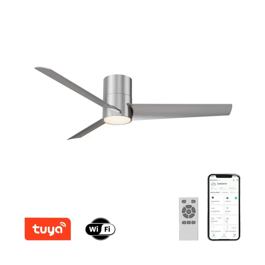 Immax NEO 07135-S - LED himmennettävä kattovalo FRESH LED/18W/230V Wi-Fi Tuya mattakromi + kauko-ohjaus