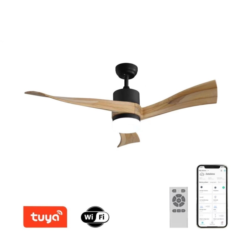 Immax NEO 07136-B - LED himmennettävä kattotuuletin SOFISTICADO LED/18W/230V tammi Wi-Fi Tuya + kauko-ohjaus