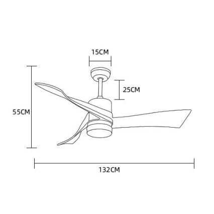 Immax NEO 07136-B - LED Kattotuuletin SOFISTICADO LED/18W/230V tammi Wi-Fi Tuya + kauko-ohjaus