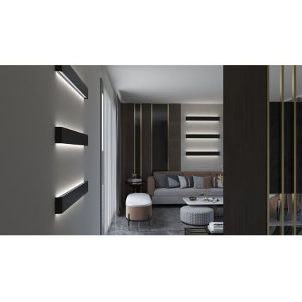 Immax NEO 07137-B - LED SMART Himmennettävä seinävalaisin LINEA musta LED/40W/230V + kauko-ohjaus 76 cm Tuya ZigBee