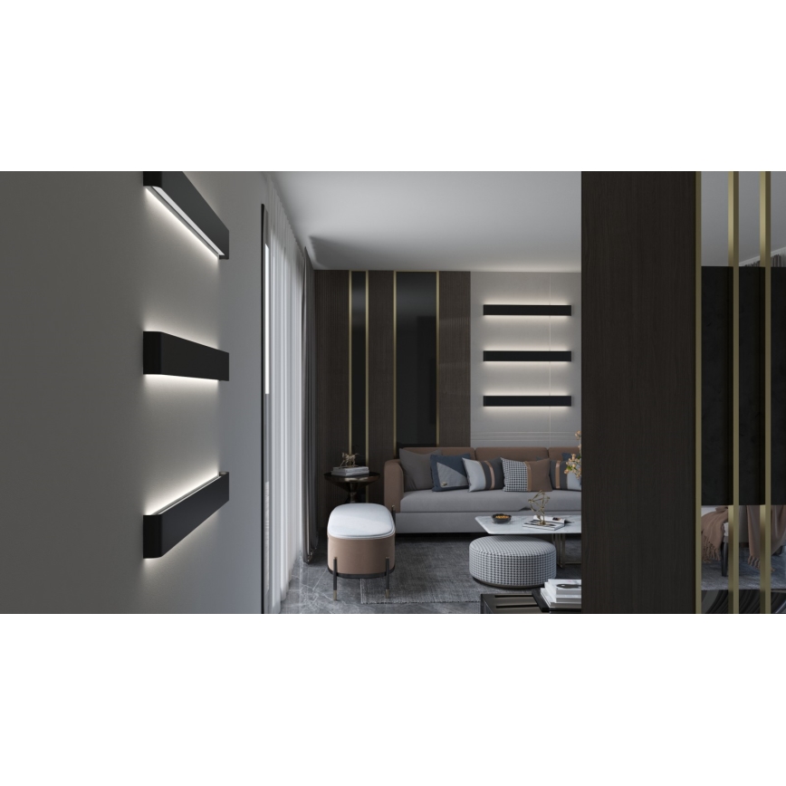 Immax NEO 07137-B - LED SMART Himmennettävä seinävalaisin LINEA musta LED/40W/230V + kauko-ohjaus 76 cm Tuya ZigBee