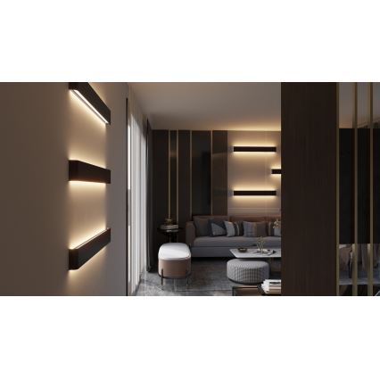 Immax NEO 07137-B - LED SMART Himmennettävä seinävalaisin LINEA musta LED/40W/230V + kauko-ohjaus 76 cm Tuya ZigBee