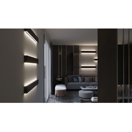 Immax NEO 07137-B - LED SMART Himmennettävä seinävalaisin LINEA musta LED/40W/230V + kauko-ohjaus 76 cm Tuya ZigBee