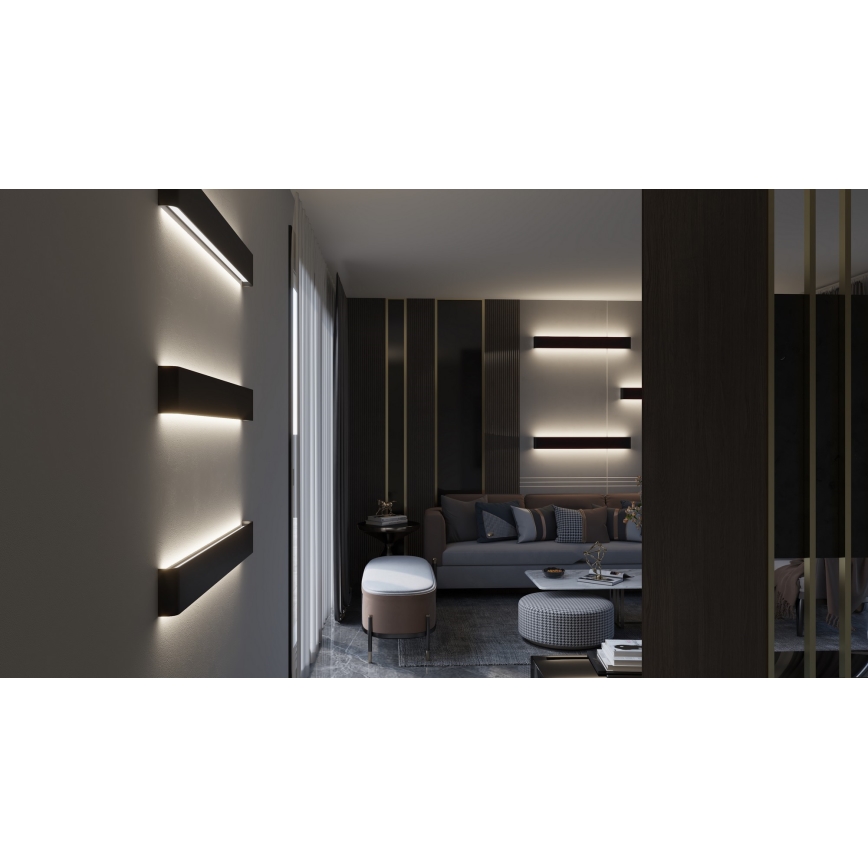 Immax NEO 07137-B - LED SMART Himmennettävä seinävalaisin LINEA musta LED/40W/230V + kauko-ohjaus 76 cm Tuya ZigBee