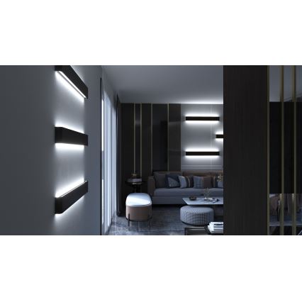 Immax NEO 07137-B - LED SMART Himmennettävä seinävalaisin LINEA musta LED/40W/230V + kauko-ohjaus 76 cm Tuya ZigBee