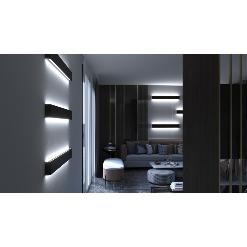 Immax NEO 07137-B - LED SMART Himmennettävä seinävalaisin LINEA musta LED/40W/230V + kauko-ohjaus 76 cm Tuya ZigBee