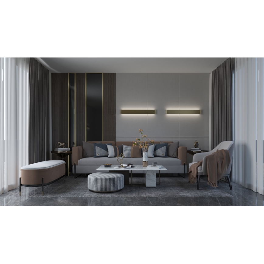 Immax NEO 07137-G - LED SMART Himmennettävä seinävalaisin LINEA kulta LED/40W/230V + kauko-ohjaus 76 cm Tuya ZigBee