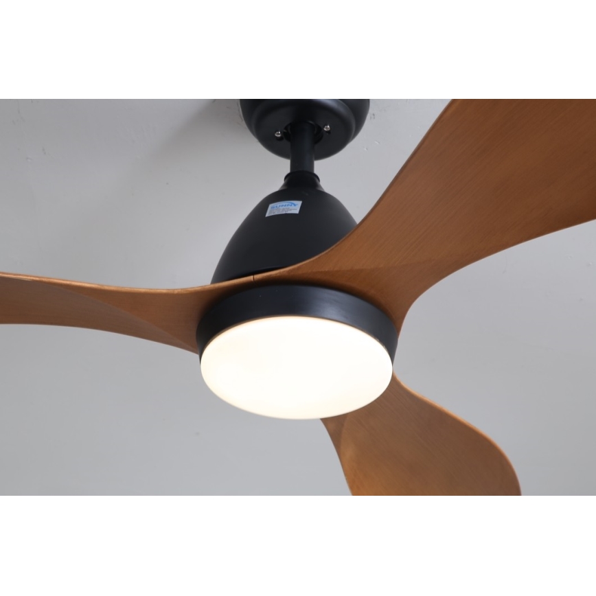 Immax NEO 07141-B - LED Kattotuuletin NEO LITE FRESCO LED/18W/230V Tuya Wi-Fi musta/brown+ kauko-ohjaus
