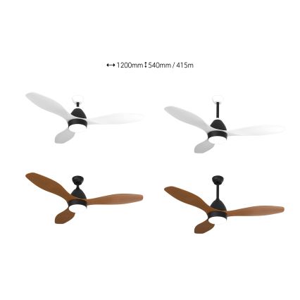 Immax NEO 07141-B - LED Kattotuuletin NEO LITE FRESCO LED/18W/230V Tuya Wi-Fi musta/brown+ kauko-ohjaus