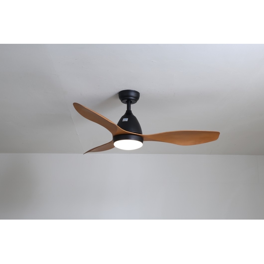 Immax NEO 07141-B - LED Kattotuuletin NEO LITE FRESCO LED/18W/230V Tuya Wi-Fi musta/brown+ kauko-ohjaus