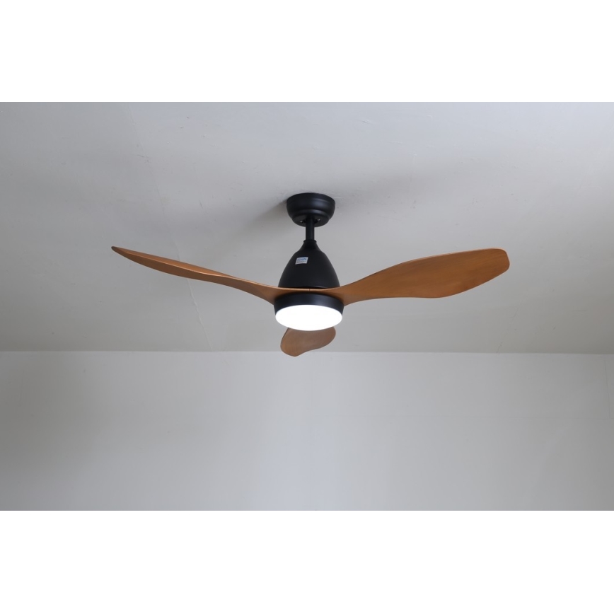 Immax NEO 07141-B - LED Kattotuuletin NEO LITE FRESCO LED/18W/230V Tuya Wi-Fi musta/brown+ kauko-ohjaus