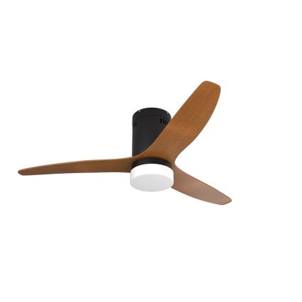 Immax NEO 07142-B - LED Kattotuuletin NEO LITE FRESCO LED/18W/230V Tuya Wi-Fi musta/puu + kaukosäädin