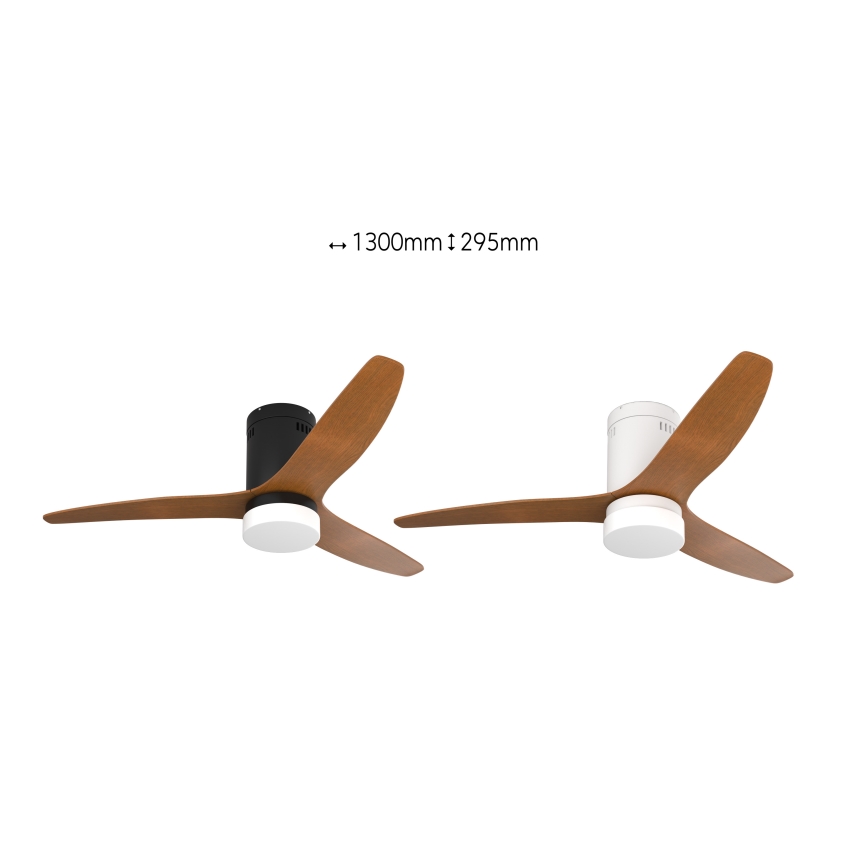 Immax NEO 07142-B - LED Kattotuuletin NEO LITE FRESCO LED/18W/230V Tuya Wi-Fi musta/puu + kaukosäädin