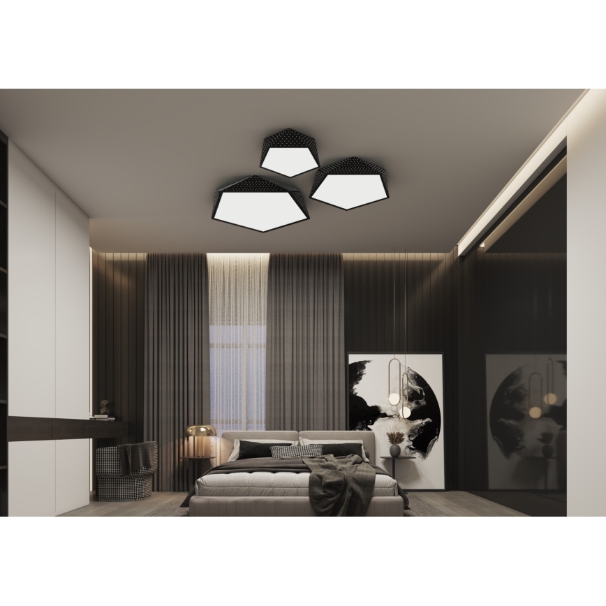 Immax NEO 07151-B60 - LED Himmennettävä kattovalo BRILIANT LED/45W/230V Wi-Fi Tuya musta + kauko-ohjain