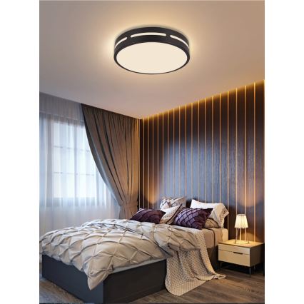 Immax NEO 07152-B30 - LED Himmennettävä kattovalo NEO LITE PERFECTO LED/24W/230V Wi-Fi Tuya musta + kauko-ohjain