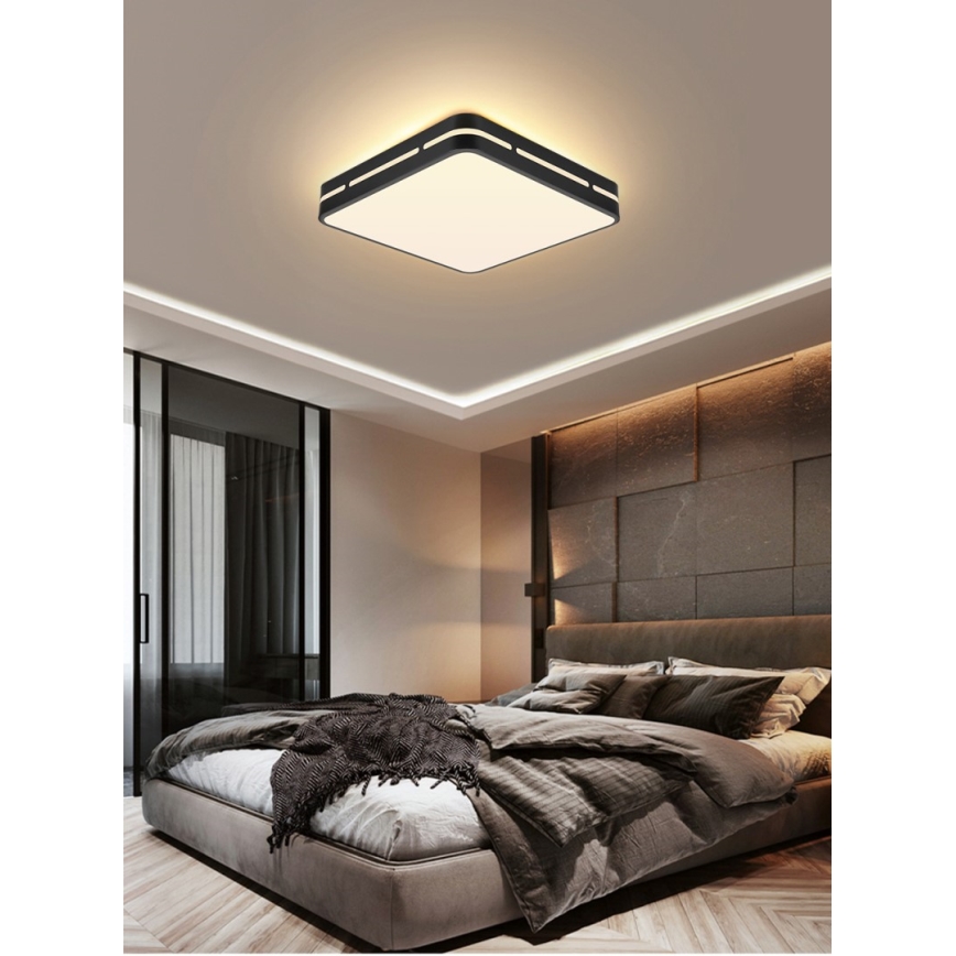 Immax NEO 07154-B30 - LED Himmennettävä kattovalo NEO LITE PERFECTO LED/24W/230V Wi-Fi Tuya musta + kauko-ohjain