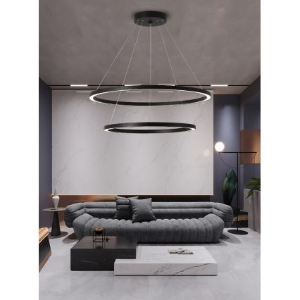 Immax NEO 07158-B80-60 - LED Himmennettävä kattokruunu FINO LED/93W/230V Tuya musta + kaukosäädin