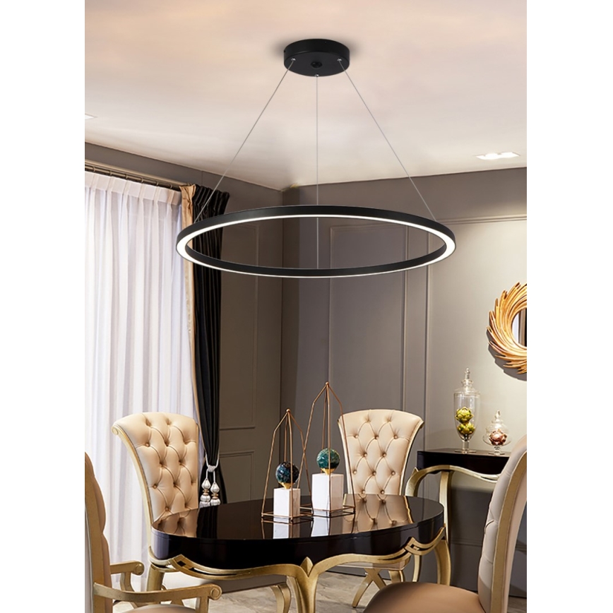 Immax NEO 07158-B80 - LED Himmennettävä riippuvalaisin FINO LED/60W/230V Tuya musta + kaukosäädin