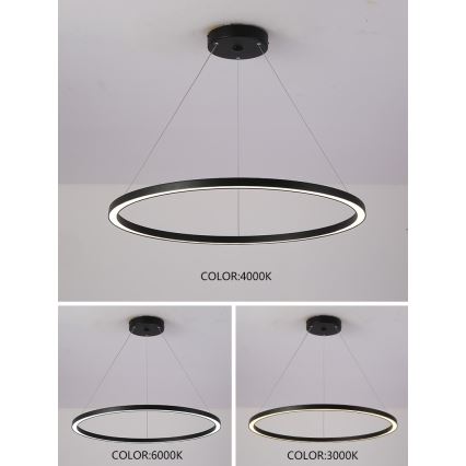 Immax NEO 07158-B80 - LED Himmennettävä riippuvalaisin FINO LED/60W/230V Tuya musta + kaukosäädin