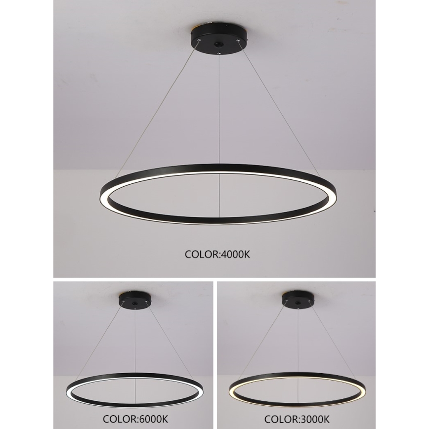 Immax NEO 07158-B80 - LED Himmennettävä riippuvalaisin FINO LED/60W/230V Tuya musta + kaukosäädin