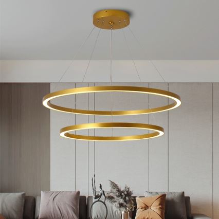 Immax NEO 07159-G80-60 - LED Himmennettävä kattokruunu johdossa FINO LED/93W/230V Tuya kulta + kaukosäädin