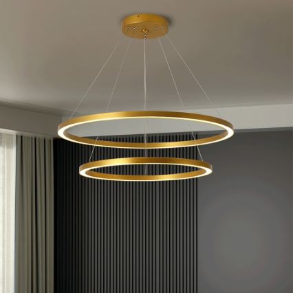Immax NEO 07159-G80-60 - LED Himmennettävä kattokruunu johdossa FINO LED/93W/230V Tuya kulta + kaukosäädin