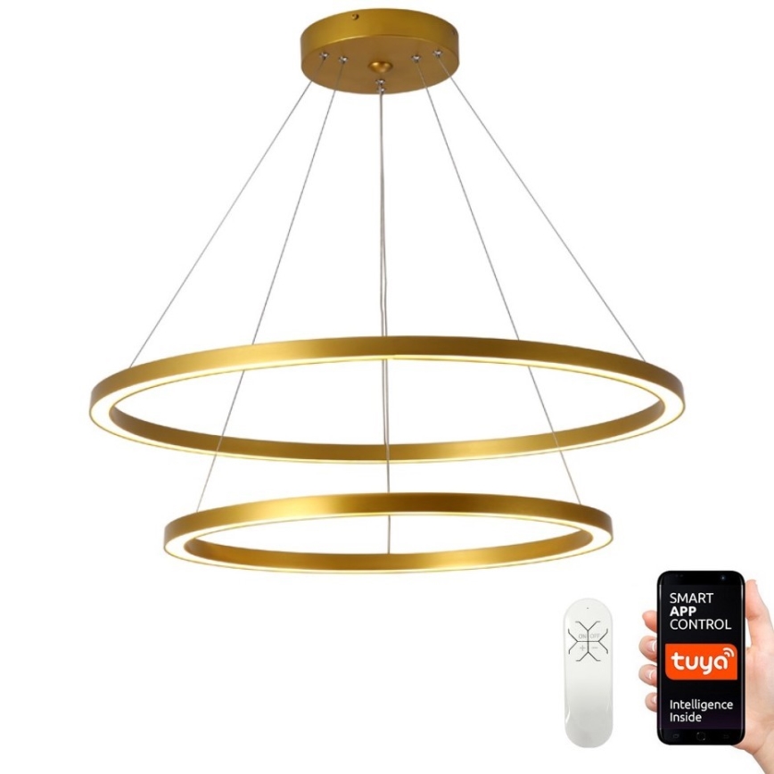 Immax NEO 07159-G80-60 - LED Himmennettävä kattokruunu johdossa FINO LED/93W/230V Tuya kulta + kaukosäädin