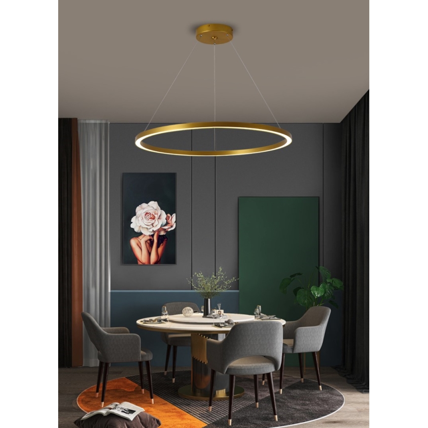 Immax NEO 07159-G80 - LED Himmennettävä kattokruunu johdossa FINO LED/60W/230V Tuya kulta + kaukosäädin