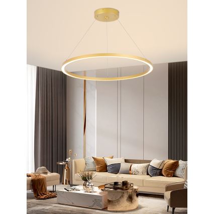 Immax NEO 07159-G80 - LED Himmennettävä kattokruunu johdossa FINO LED/60W/230V Tuya kulta + kaukosäädin