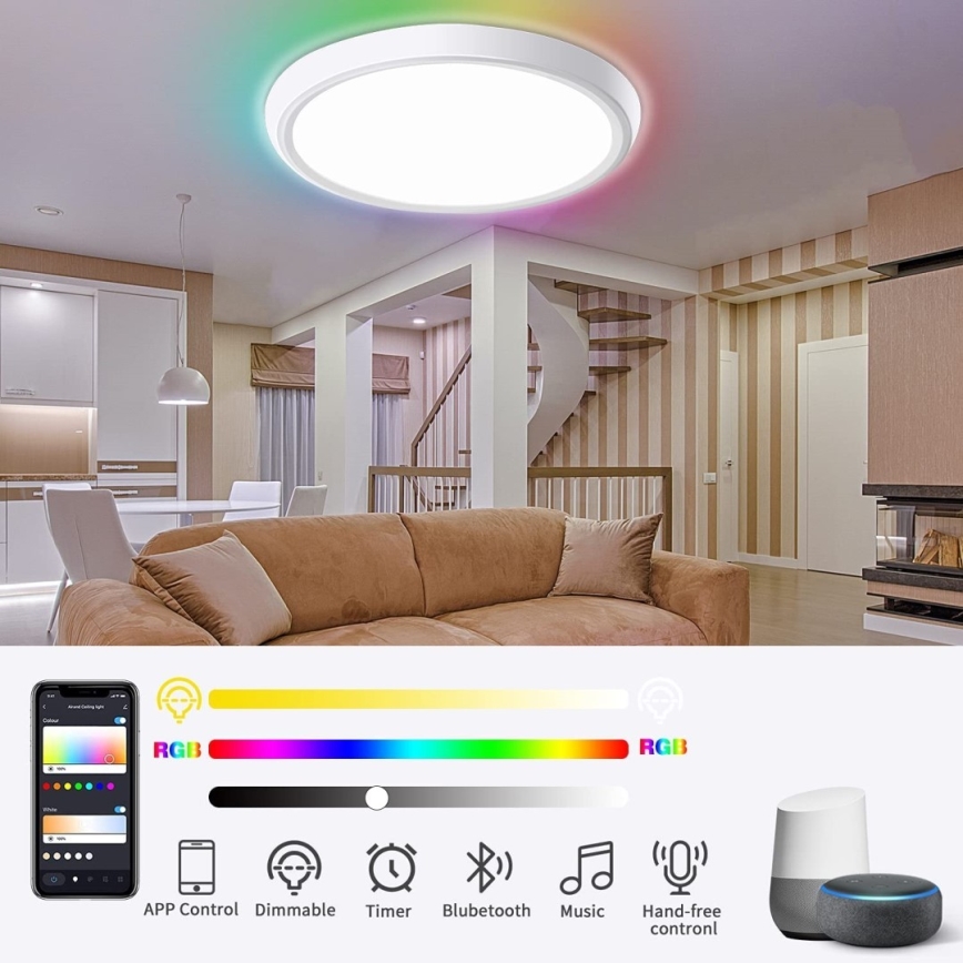 Immax NEO 07164-40 - LED RGB+CCT Himmennettävä kattovalaisin NEO LITE TUDO LED/50W/230V Wi-Fi Tuya +remote hallinta