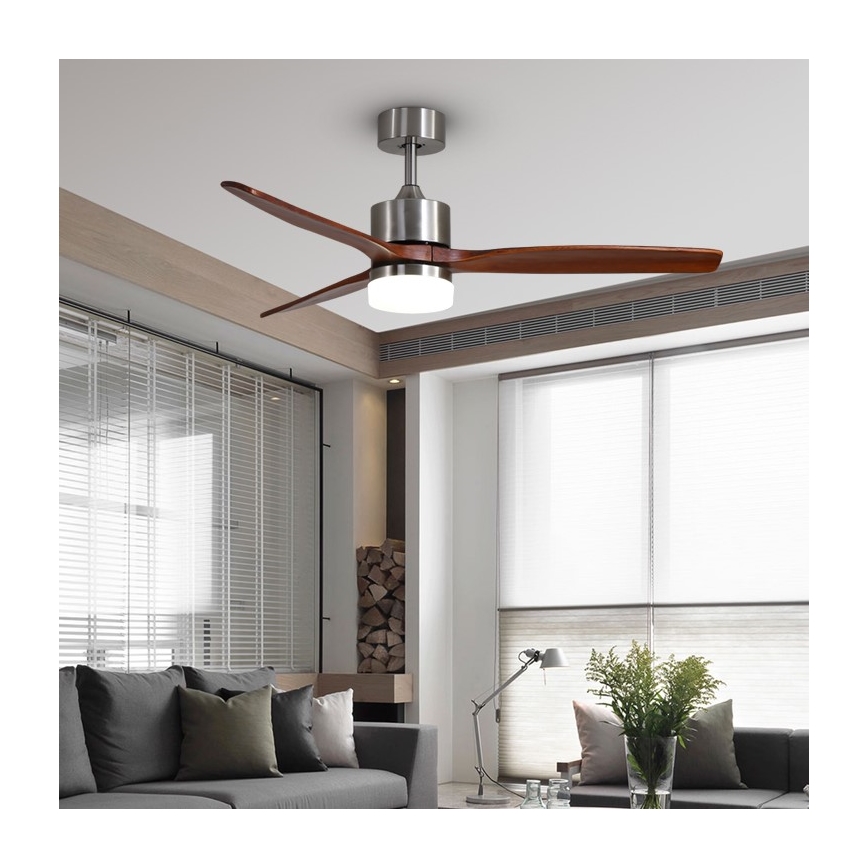 Immax NEO 07165-S - LED Kattotuuletin ELEGANTE LED/18W/230V tammi Wi-Fi Tuya + kauko-ohjaus