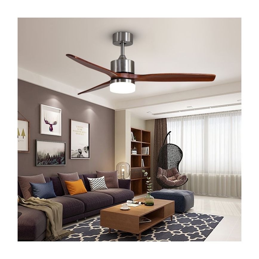 Immax NEO 07165-S - LED Kattotuuletin ELEGANTE LED/18W/230V tammi Wi-Fi Tuya + kauko-ohjaus