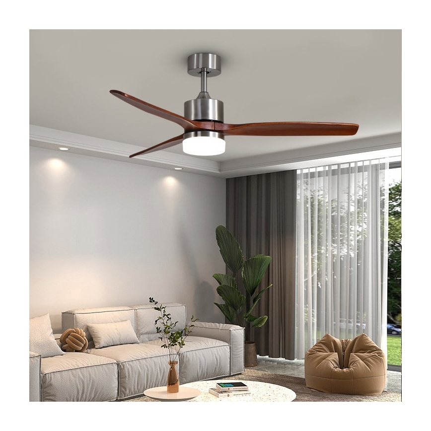 Immax NEO 07165-S - LED Kattotuuletin ELEGANTE LED/18W/230V tammi Wi-Fi Tuya + kauko-ohjaus