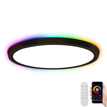 Immax NEO 07166-B40 - LED RGB+CCT Himmennettävä kattovalaisin NEO LITE TUDO LED/50W/230V Wi-Fi Tuya musta + kauko-ohjaus