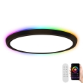 Immax NEO 07166-B40 - LED RGB+CCT himmennettävä kattovalaisin NEO LITE TUDO LED/50W/230V Wi-Fi Tuya musta + kaukosäädin