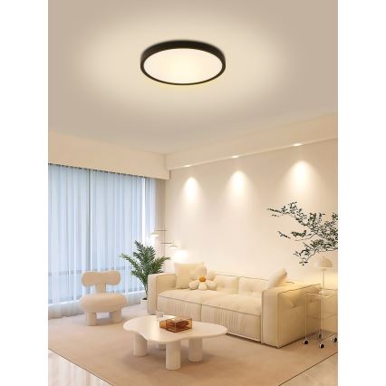 Immax NEO 07166-B40 - LED RGB+CCT Himmennettävä kattovalaisin NEO LITE TUDO LED/50W/230V Wi-Fi Tuya musta + kauko-ohjaus