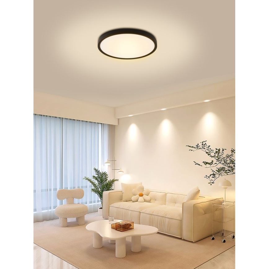 Immax NEO 07166-B40 - LED RGB+CCT Himmennettävä kattovalaisin NEO LITE TUDO LED/50W/230V Wi-Fi Tuya musta + kauko-ohjaus
