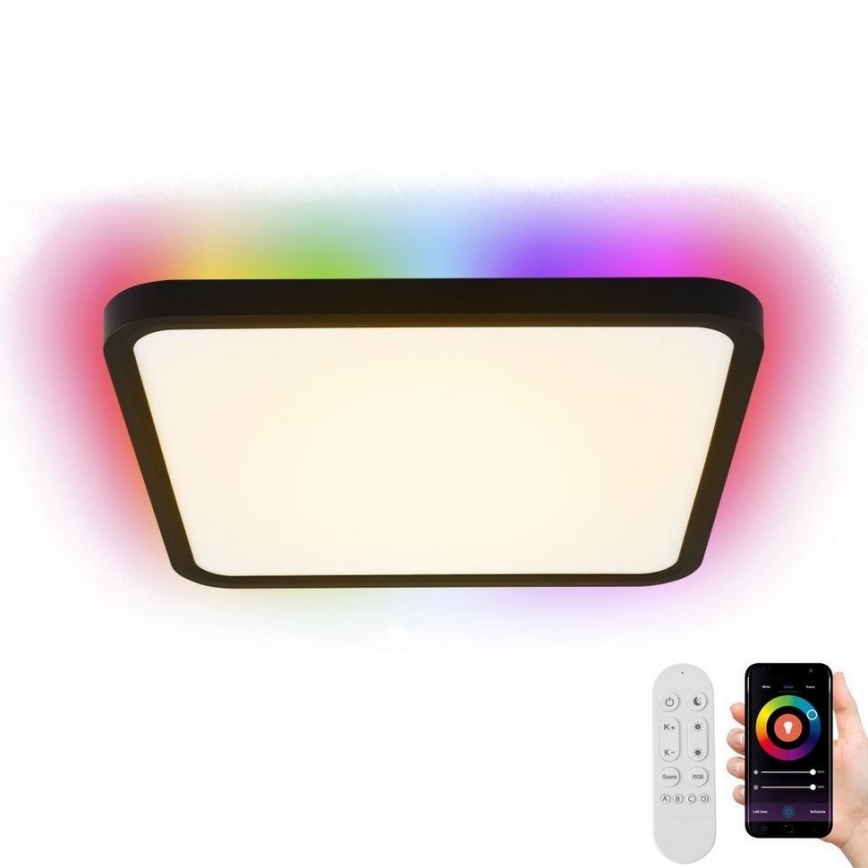 Immax NEO 07167-B40 - LED RGB+CCT Himmennettävä kattovalaisin NEO LITE TUDO LED/50W/230V Wi-Fi Tuya musta + kauko-ohjaus