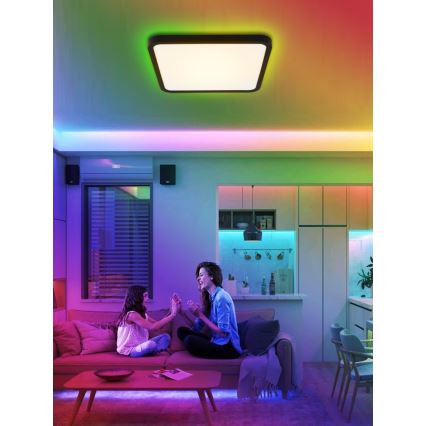 Immax NEO 07167-B40 - LED RGB+CCT Himmennettävä kattovalaisin NEO LITE TUDO LED/50W/230V Wi-Fi Tuya musta + kauko-ohjaus