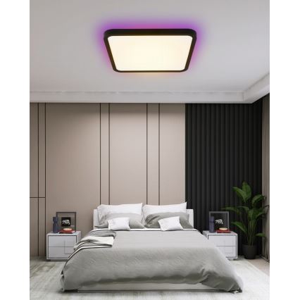 Immax NEO 07167-B40 - LED RGB+CCT Himmennettävä kattovalaisin NEO LITE TUDO LED/50W/230V Wi-Fi Tuya musta + kauko-ohjaus