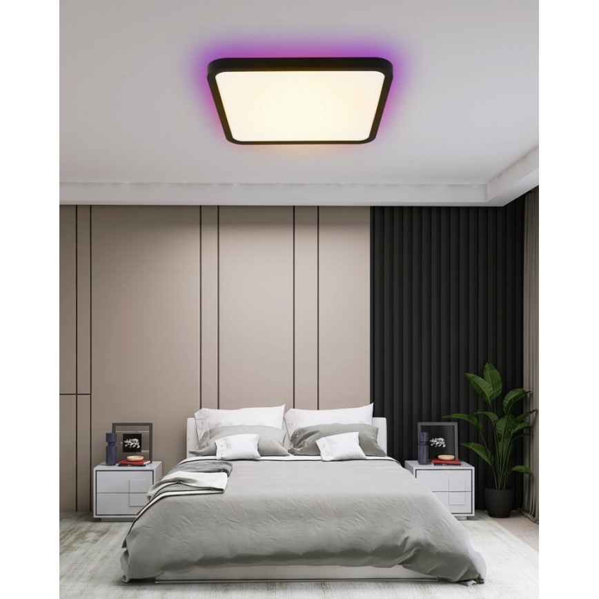 Immax NEO 07167-B40 - LED RGB+CCT Himmennettävä kattovalaisin NEO LITE TUDO LED/50W/230V Wi-Fi Tuya musta + kauko-ohjaus