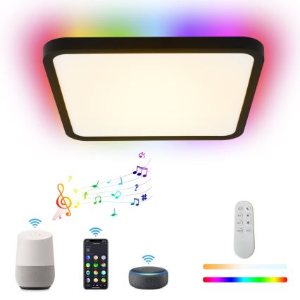 Immax NEO 07167-B40 - LED RGB+CCT Himmennettävä kattovalaisin NEO LITE TUDO LED/50W/230V Wi-Fi Tuya musta + kauko-ohjaus