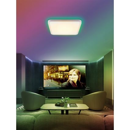 Immax NEO 07168-W40 - LED RGB+CCT Himmennettävä kattovalaisin NEO LITE TUDO LED/50W/230V Wi-Fi Tuya valkoinen + kaukosäädin