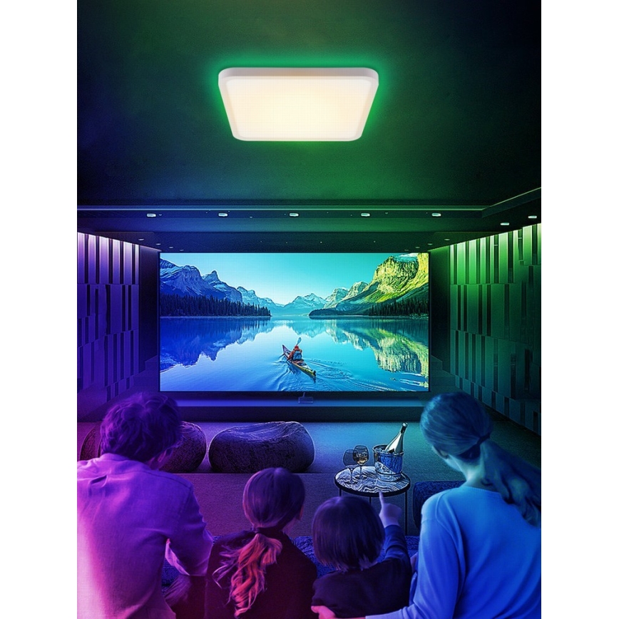 Immax NEO 07168-W40 - LED RGB+CCT Himmennettävä kattovalaisin NEO LITE TUDO LED/50W/230V Wi-Fi Tuya valkoinen + kaukosäädin