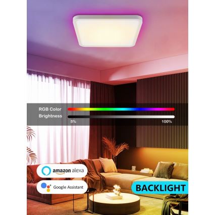 Immax NEO 07168-W40 - LED RGB+CCT Himmennettävä kattovalaisin NEO LITE TUDO LED/50W/230V Wi-Fi Tuya valkoinen + kaukosäädin