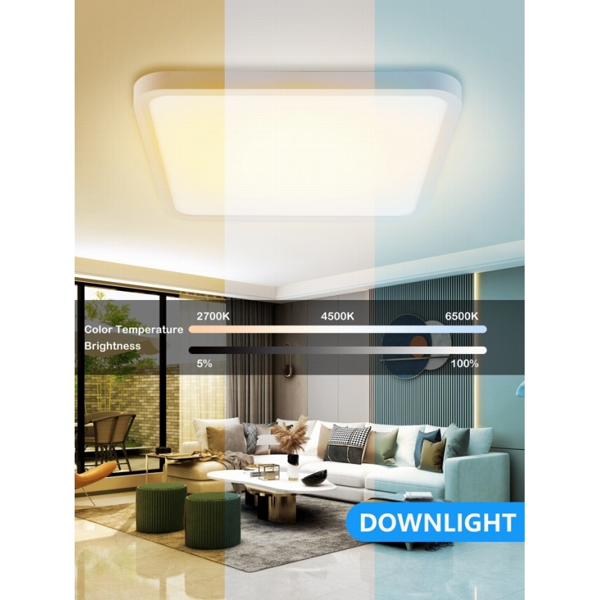 Immax NEO 07168-W40 - LED RGB+CCT Himmennettävä kattovalaisin NEO LITE TUDO LED/50W/230V Wi-Fi Tuya valkoinen + kaukosäädin