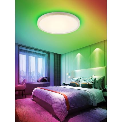 Immax NEO 07169-W60 - LED RGB+CCT Himmennettävä kattovalaisin NEO LITE TUDO 65W/230V 2700-6500K Wi-Fi Tuya + kauko-ohjaus valkoinen