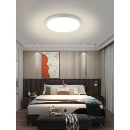 Immax NEO 07169-W60 - LED RGB+CCT Himmennettävä kattovalaisin NEO LITE TUDO 65W/230V 2700-6500K Wi-Fi Tuya + kauko-ohjaus valkoinen