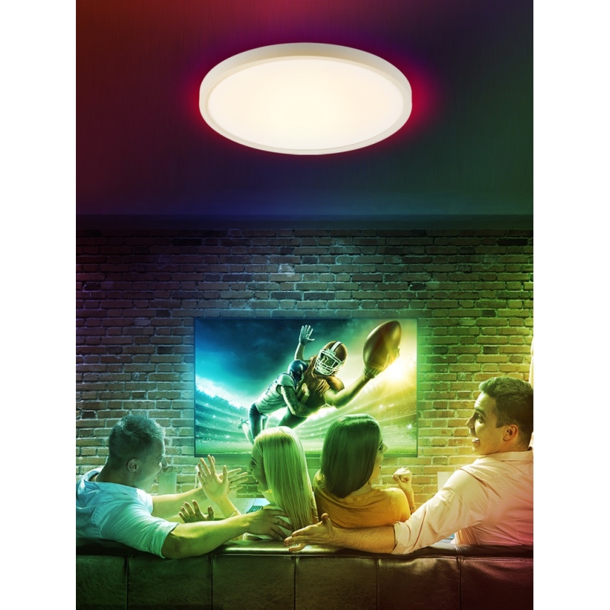 Immax NEO 07169-W60 - LED RGB+CCT Himmennettävä kattovalaisin NEO LITE TUDO 65W/230V 2700-6500K Wi-Fi Tuya + kauko-ohjaus valkoinen